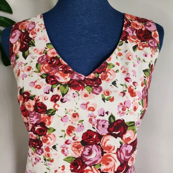 B Moss Dress Collection Cotton Dress Rose Flower Bouquets - Picture 3 of 9